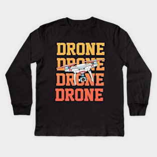 Funny drone Kids Long Sleeve T-Shirt